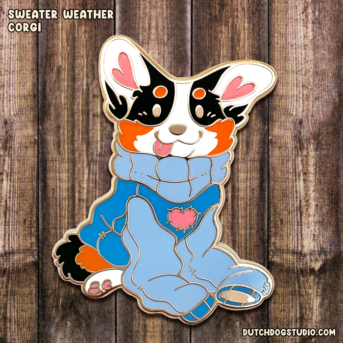 Enamel Pin: Sweater Weather - Corgi