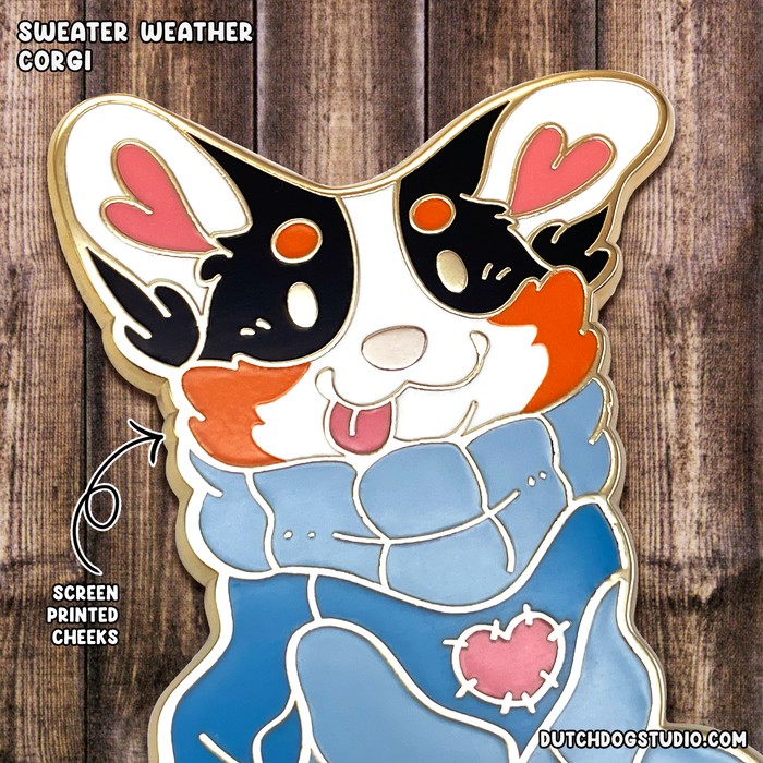 Enamel Pin: Sweater Weather - Corgi