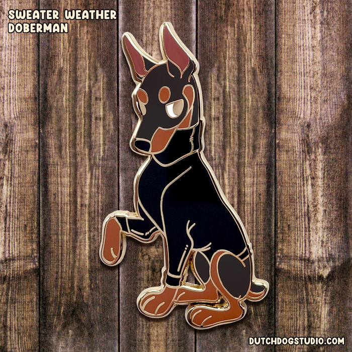 Enamel Pin: Sweater Weather - Doberman