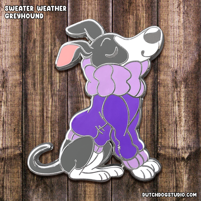 Enamel Pin: Sweater Weather - Greyhound