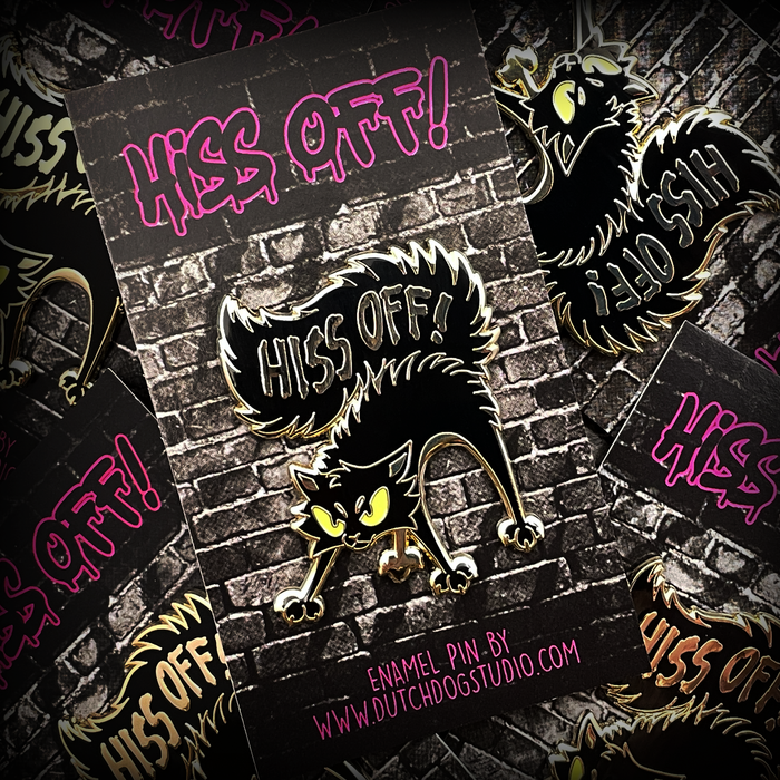 Enamel Pin: Hiss Off! - Gold