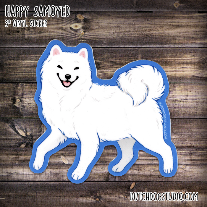 Sticker: Happy Samoyed