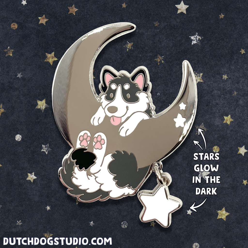 Enamel Pin: Over the Moon - Husky
