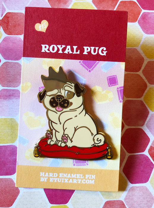 Enamel Pin: Royal Pug (light)