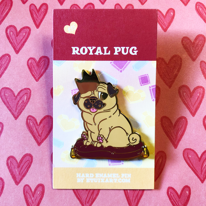 Enamel Pin: Royal Pug (dark)